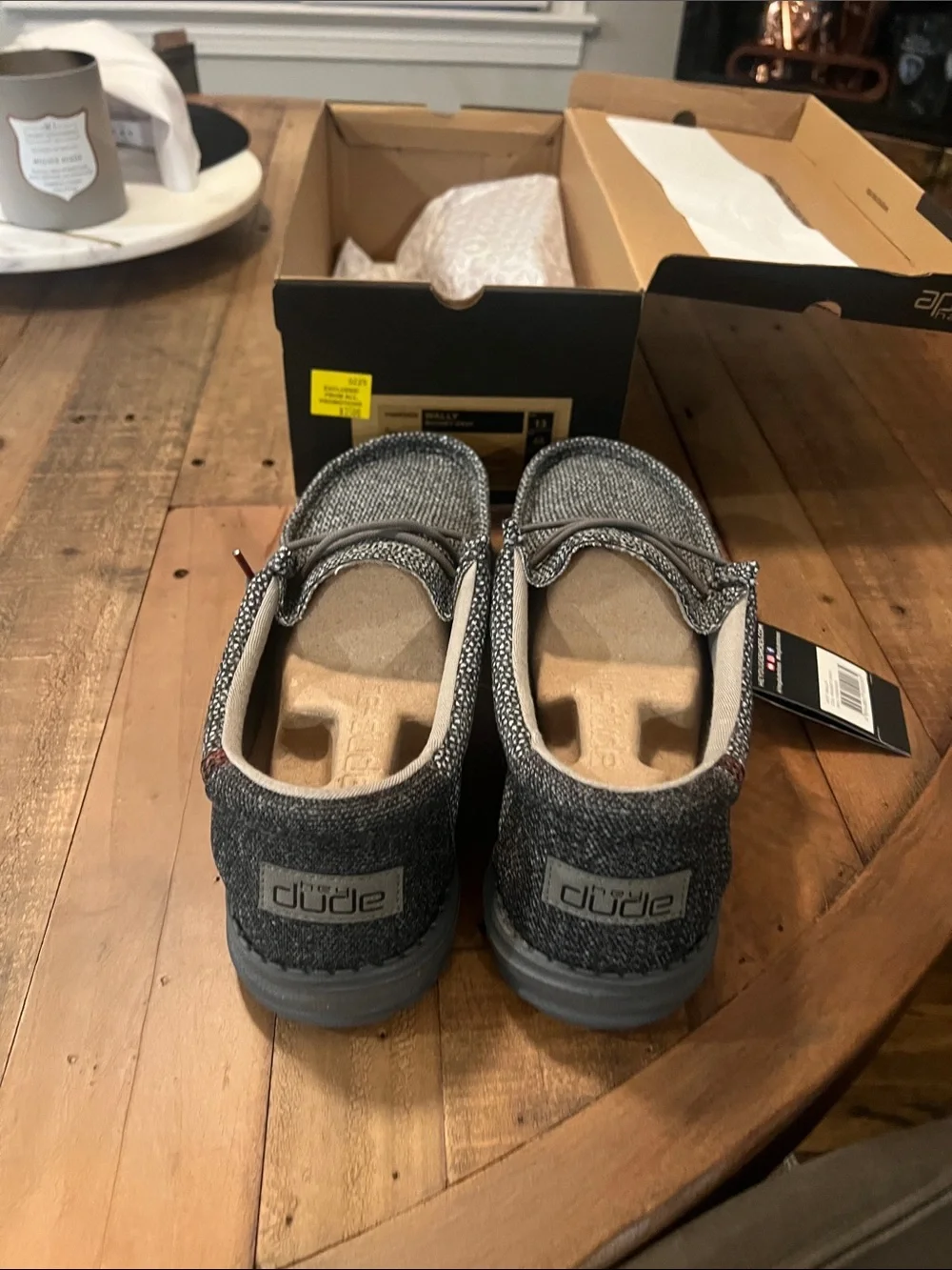 Hey Dude Wally Knit Slip-On Shoes - Black & White